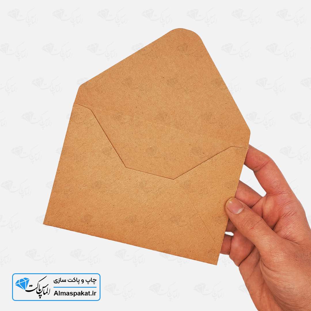 پاکت کرافت درب مثلثی طرح آیسان A6 3